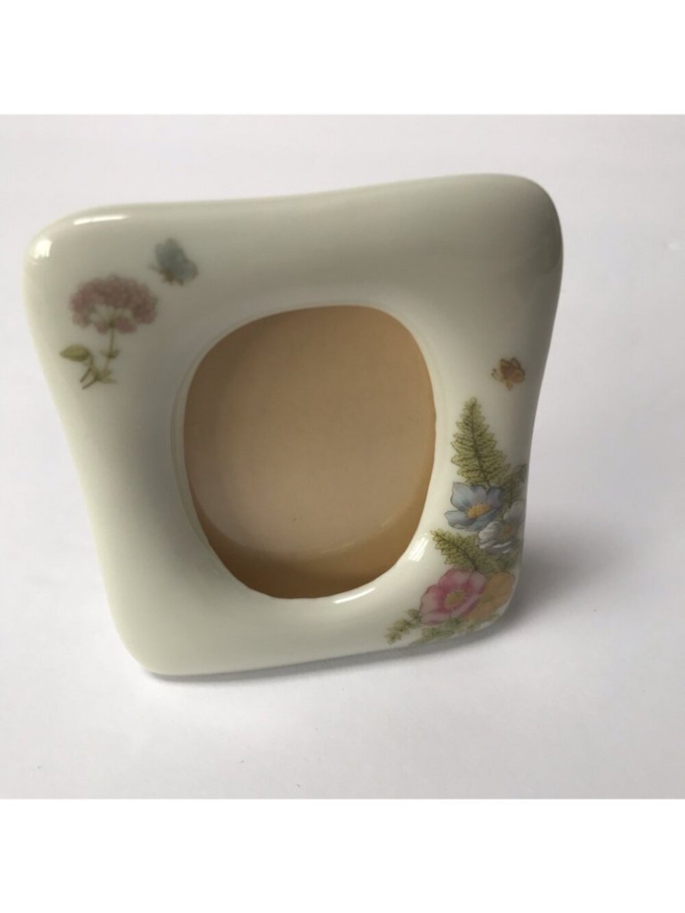 Vintage Mini Picture Frame Floral Fairy Cottage Porcelain Ceramic White Tabletop - Picture 8 of 16